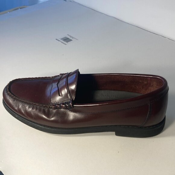Rockport SZ 10 W Classic Cordovan brown genuine hand sewn leather penny loafers